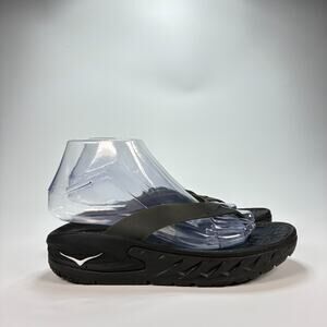HOKA ONE ONE ORA Recovery Black Flip Flops Casual Sandals Women's Size 7